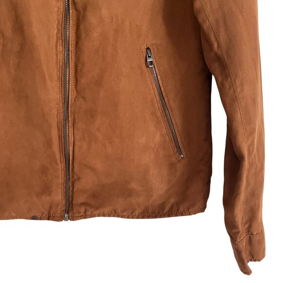 Zara Man Faux Suede Zip Jacket Shirt Men’s Small Brown Overshirt Shacket - Picture 7 of 13